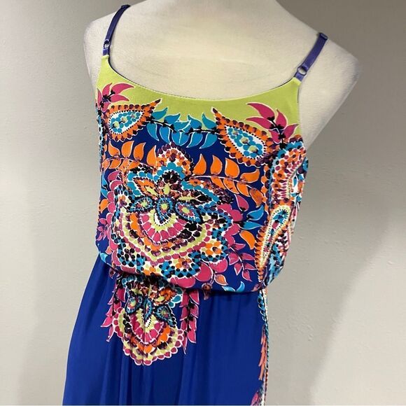 Maurice’s Vibrant Blue Paisley print Maxi Dress with straps - Picture 6 of 13